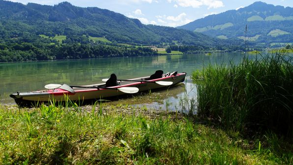 Mit dem Kayak auf dem Greyerzersee