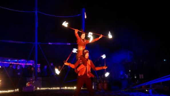 Sie spielen ihres Pyro-Spektakel "Ostara" am Murtensee von 16. bis am 27. Januar 2019. Feuerorgel, Zirkus und Musik...!