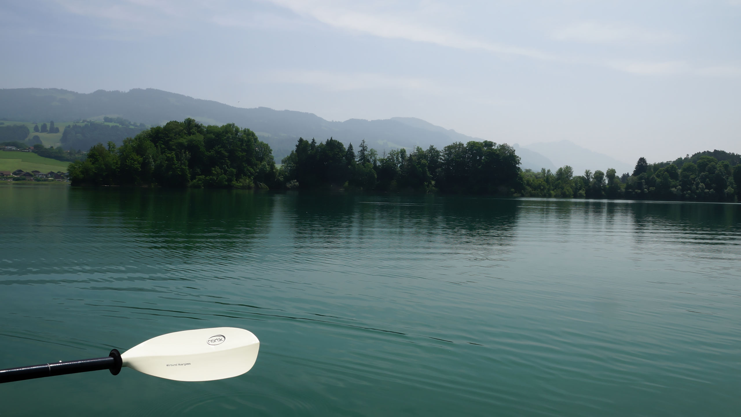Mit dem Kayak auf dem Greyerzersee