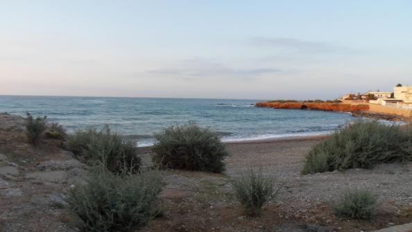 Start am Morgen am Strand beim Ferienhaus in Vinaros 17.7.2009