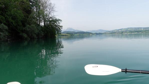 Mit dem Kayak auf dem Greyerzersee