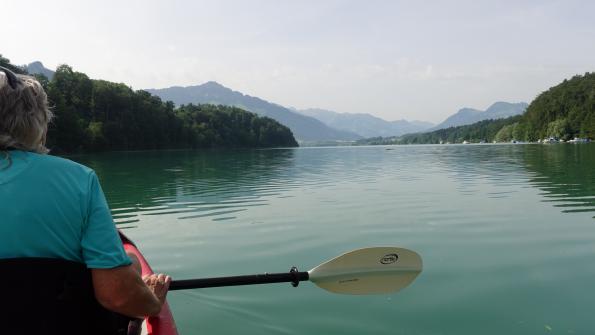 Mit dem Kayak auf dem Greyerzersee