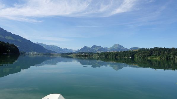 Mit dem Kayak auf dem Greyerzersee